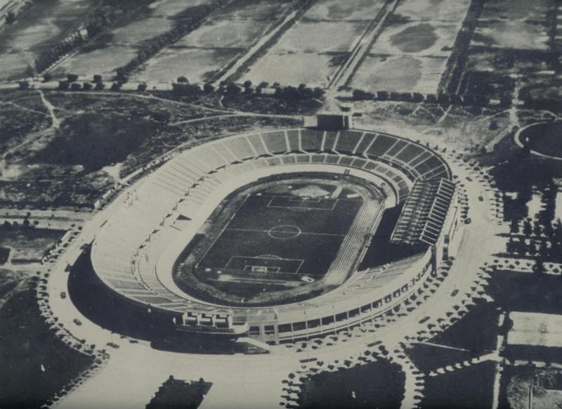 Estadio Nacional de Chile durante el año del Mundial de 1962